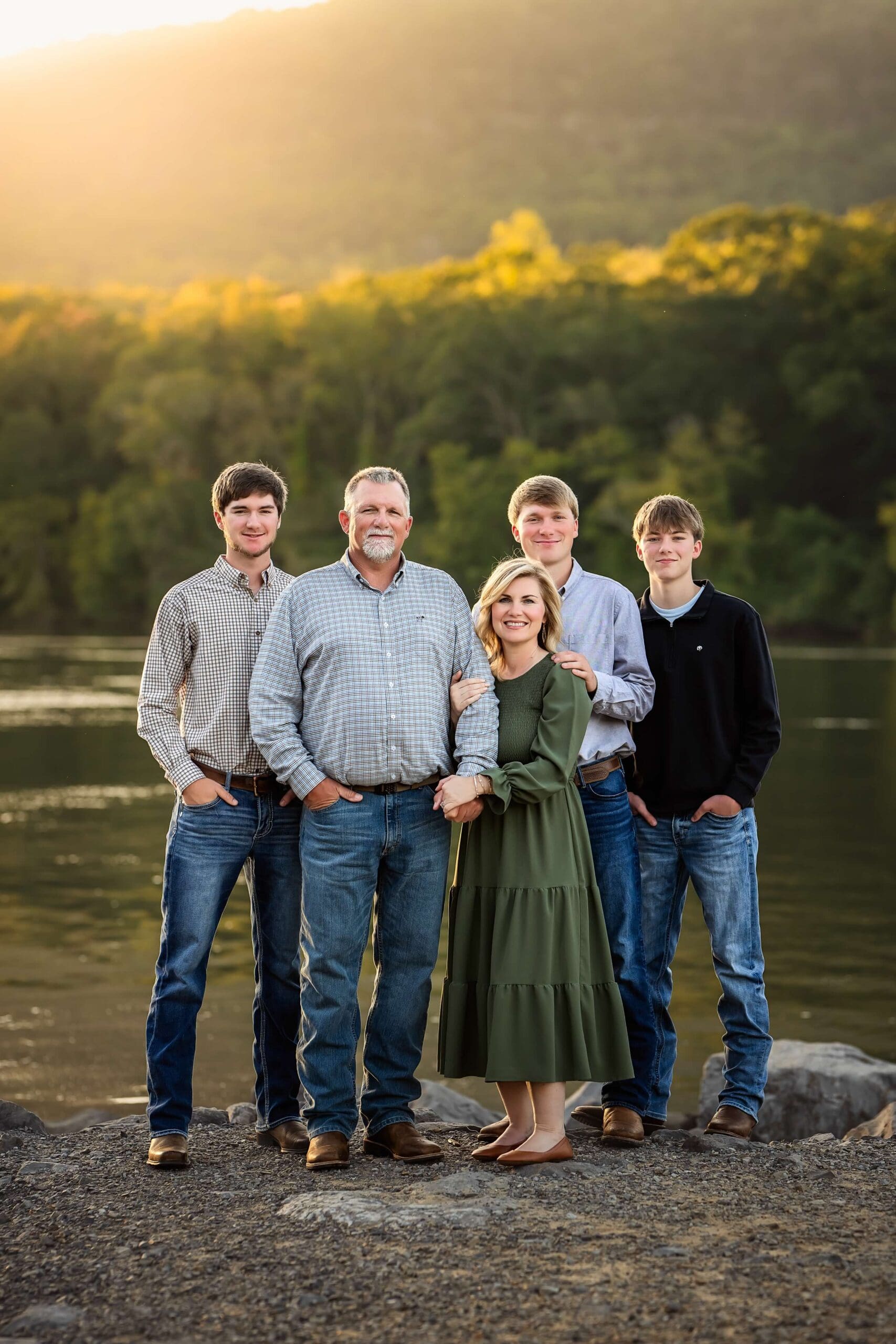 The Reagor family standing together outdoors